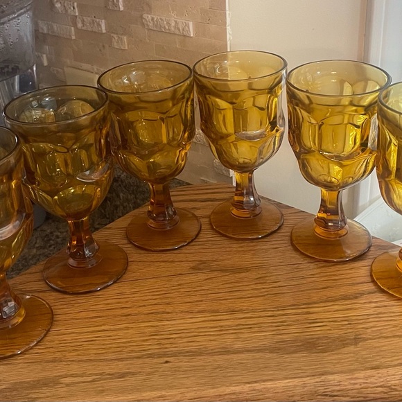 Libbey Kitchen Vintage Libbey Ashburton Glass Gobletsset Of 6